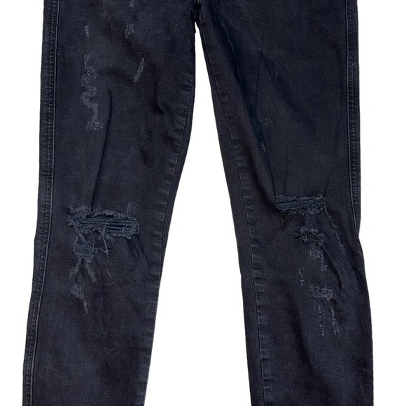 AGOLDE Distressed Super High Rise Skinny Black Jeans Size 25‎ - Picture 3 of 6